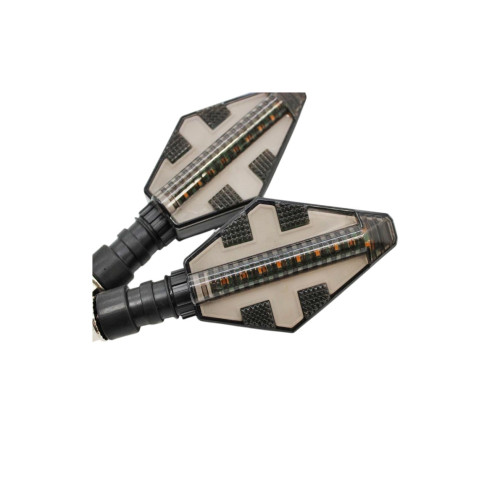 Semnalizare moto 12V cu funtie de lumina de zi alba si semnalizare  galbena  Cod: FS-1213