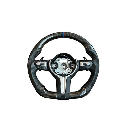 Volan sport piele si carbon compatibil cu modelele BMW Seria 5  F10,F11,F07 Seria 6 F06,F12,F13 Seria 7 F01,F02 Cod: OCH-06