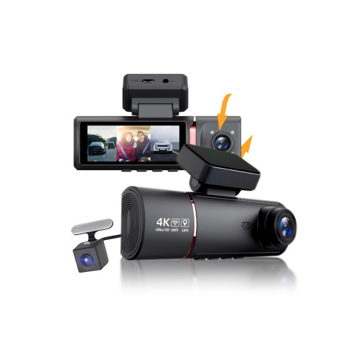 Sistem DVR auto cu 2 camere fata 4K si spate Full HD 1080p interior  Cod: CNS-M8-2