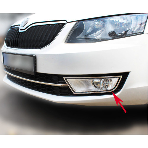 Ornament cromat pentru proiectoare SKODA OCTAVIA III 2013-2016  CROM 5570