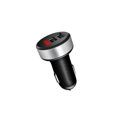 Incarcator pentru telefon cu 2 porturi USB  4,8A si voltmetru Cod: PG236