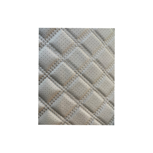 Material imitatie piele tapiterie romb cu gaurele  bej /cusatura bej Cod: Y02BB