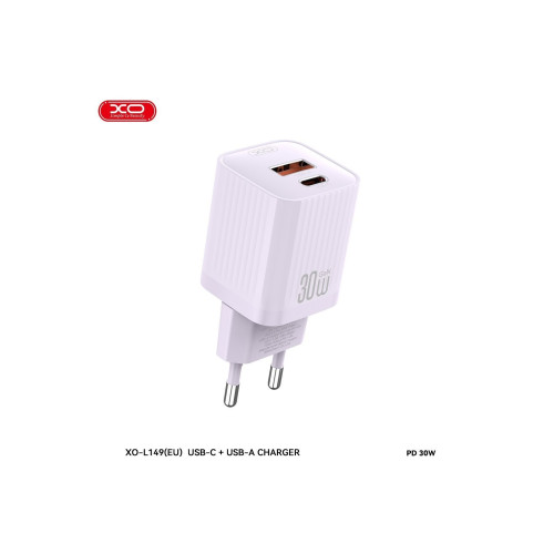 Incarcator retea PD30W  USB-C 30W + USB-A 18W   Cod:XO-L149