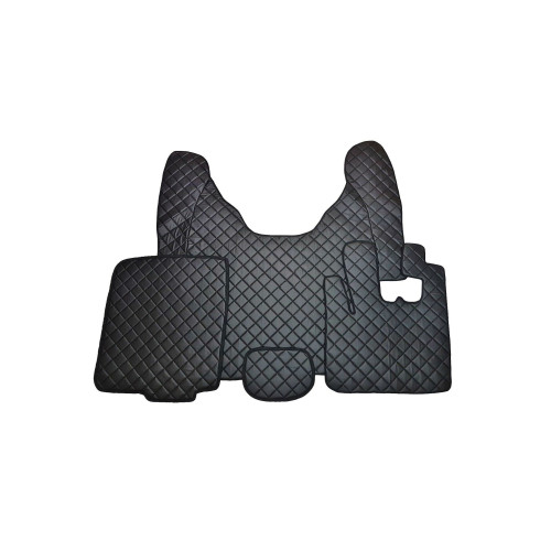 Covor auto imitatie piele dedicat Camion DAF XF 105 cutie automata  Negru/Rosu Cod:LUX-503