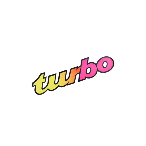 Abtibild Turbo auto 50x13.5cm rosu si galben decorativ pentru exterior si interior Cod: T01
