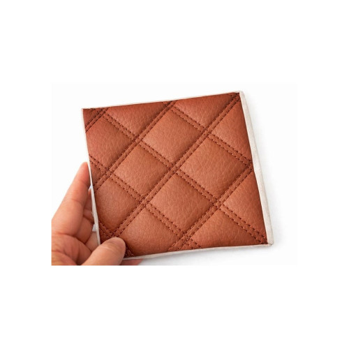 Material imitatie piele matlasata tapiterie romb maro cusatura maro  auto si casa Cod: Y01MM