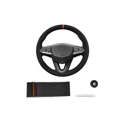 Husa volan auto imitatie alcantara cu ac si ata marime m negru Cod: WK-1002