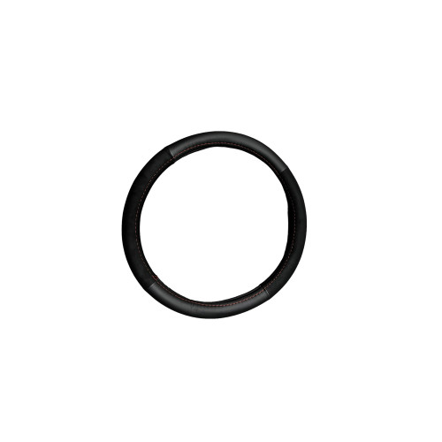 Husa volan imitatie piele si alcantara , Marimea M, culoare negru+cusatura  rosie  Cod: WK-1014