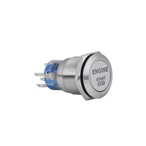 Buton cu Led  din aluminiu 12V , 19mm Cod: TLB241