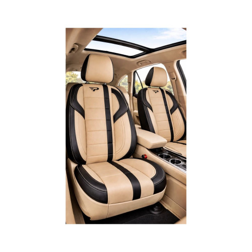 Huse scaune auto universale premium Panda Uludag cu bancheta spate fractionata bej negru