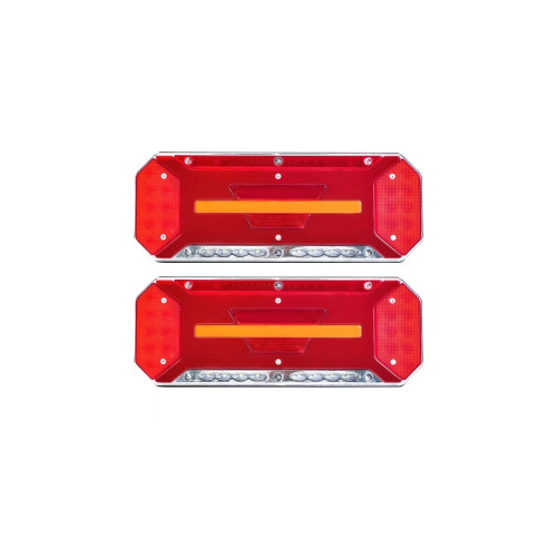Set lampa LED  Stanga si Dreapta cu efect de neon și semnalizare intermitentă dinamică, cu 5 funcții, 12-24V, 345mm X 130mm Cod: ST-0223