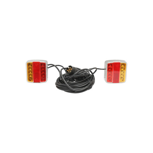 Set lampi LED magnetice pentru remorca, fisa 7 pini, cablu intre stopuri de 2,5m, cablu fisa 7.5m 12V Cod: BK69079
