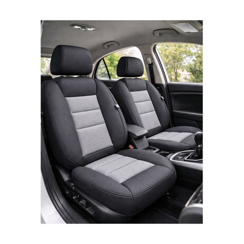 Huse scaune auto universale premium  cu bancheta spate fractionata negru gri Cod: F3001-P1