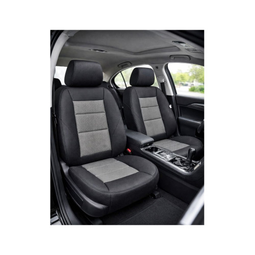 Huse scaune auto universale premium  cu bancheta spate fractionata negru gri Cod: F3001-P2