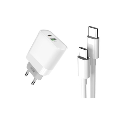 Incarcator retea USB/USB-C, Quick Charge QC3.0 20W cu cablu  Type-C Cod:XO-L64-NB124