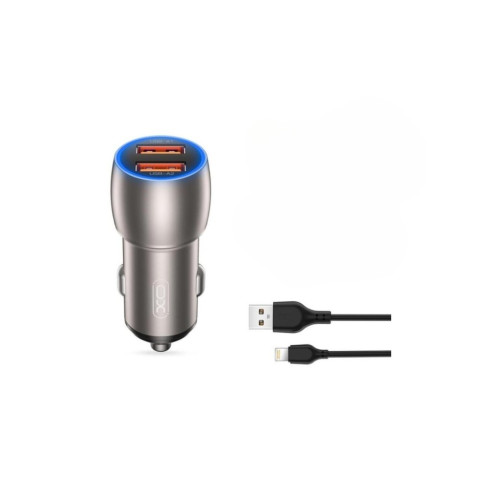 Incarcator auto SMART Quick charge USB QC3.0 36W + cablu lightning compatibil Iphone  Cod: XO-CC52A