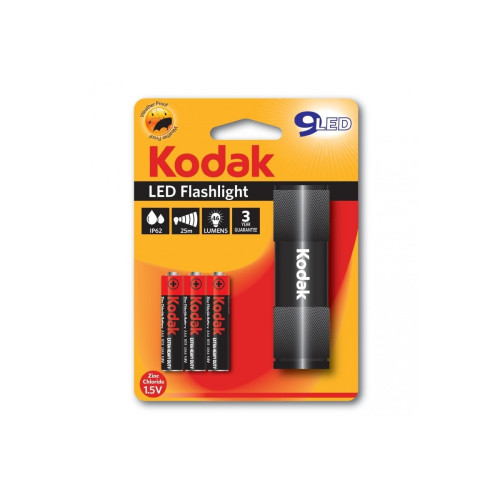 Lanterna KODAK  9 LED-URI, 46 lumeni, raza de actiune  25 m, IP62,3 baterii AAA ,diverse culori Cod: ADVF80