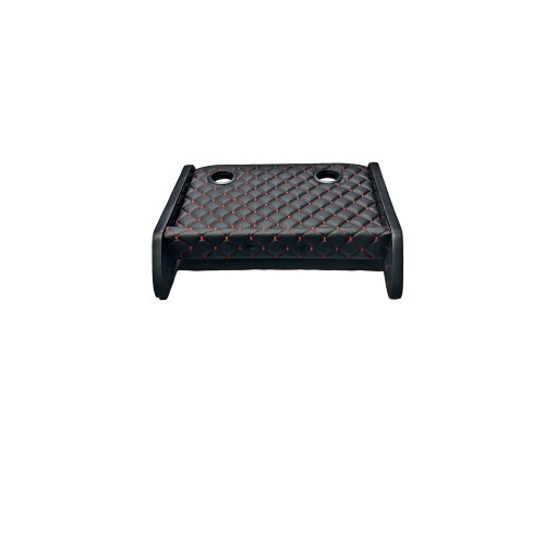 Masa de bord cu 2 suporti pentru pahare ,piele ecologica culoare Negru cusatura Rosie compatibila  Peugeot Boxer