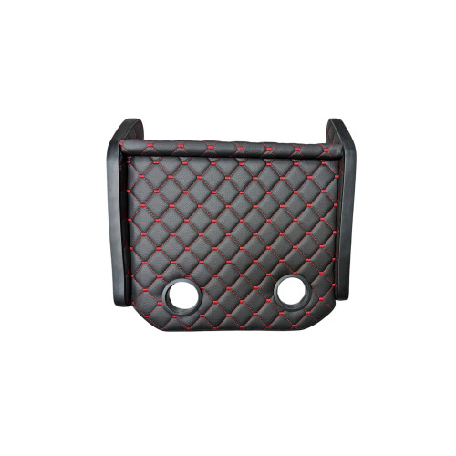 Masa de bord cu 2 suporti pentru pahare ,piele ecologica culoare Negru cusatura Rosie compatibila  Iveco Daily 2014->