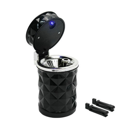 Scrumieră auto LED, cu opțiune de prindere pe grila de ventilație sau în suportul de pahar Cod: LP-012