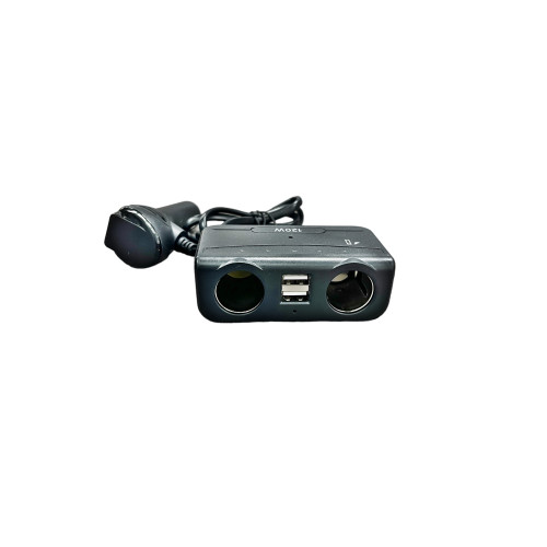 Prelungitor bricheta  cu USB si voltmetru Premium  Negru Cod:1676