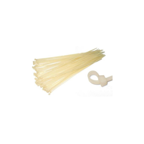 Set 100 coliere plastic culoare alba 400x4.8 mm