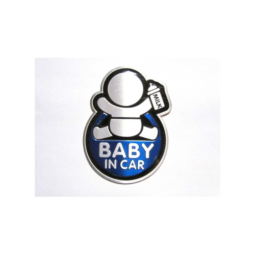 Abtibild “BABY IN CAR” fundal albastru forma in relief Cod:TS-129