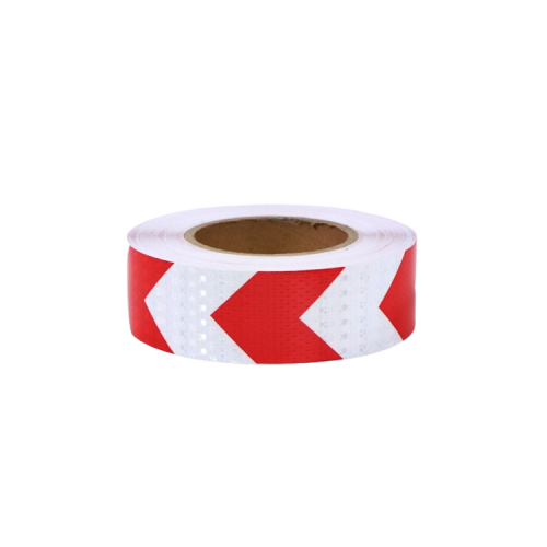 Banda reflectorizanta culoare Alba sageata Rosie  5cmx25m Cod: 06R/W